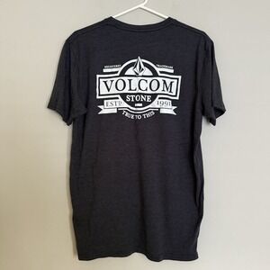 Volcom Stone Gray Short Sleeve Cotton Blend Logo T-Shirt Men's L